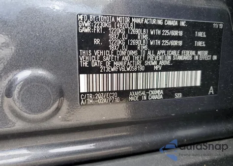 2020 Toyota Rav4 Xse z USA, uszkodzony, nr VIN 2T3EWRFV6LW058190